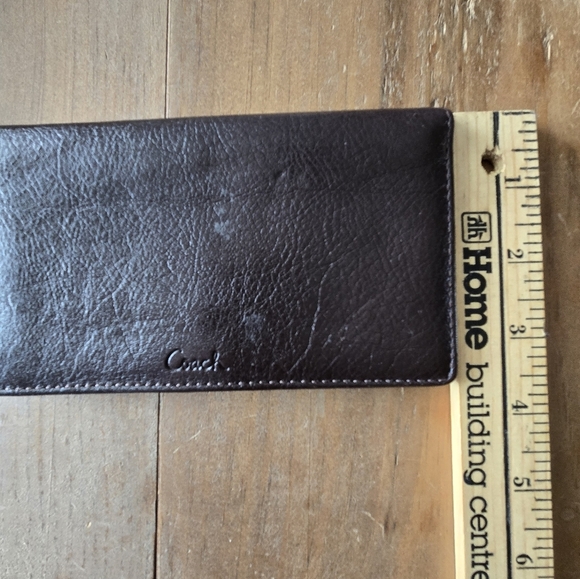Coach Brown Leather Check Book Cover - Picture 8 of 10